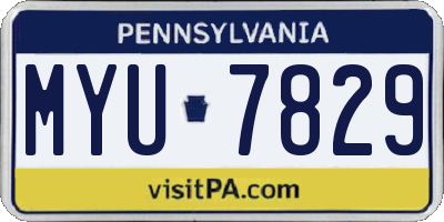 PA license plate MYU7829