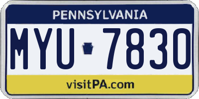 PA license plate MYU7830