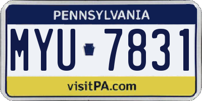 PA license plate MYU7831