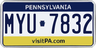 PA license plate MYU7832