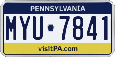 PA license plate MYU7841