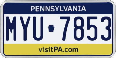 PA license plate MYU7853