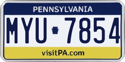 PA license plate MYU7854