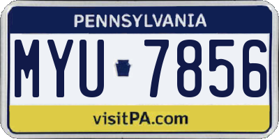 PA license plate MYU7856