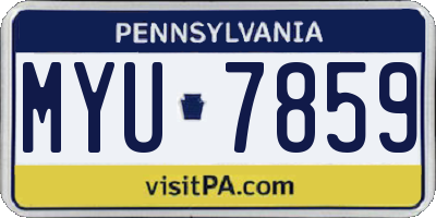 PA license plate MYU7859