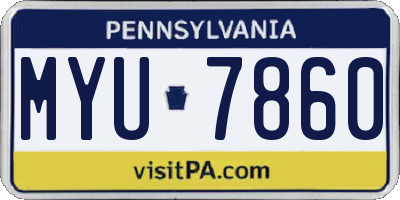 PA license plate MYU7860