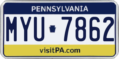 PA license plate MYU7862