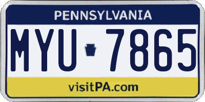 PA license plate MYU7865