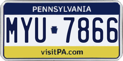 PA license plate MYU7866