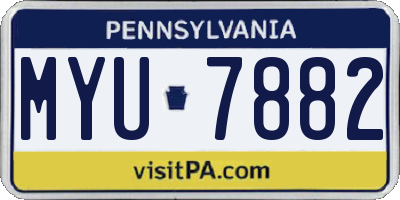 PA license plate MYU7882