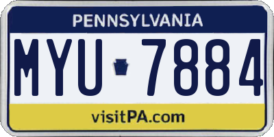 PA license plate MYU7884