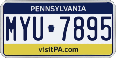 PA license plate MYU7895