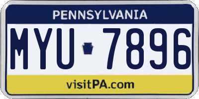 PA license plate MYU7896