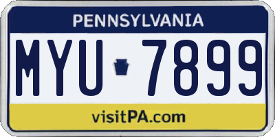 PA license plate MYU7899