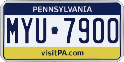 PA license plate MYU7900