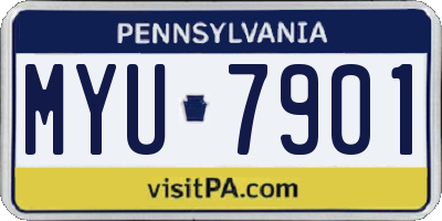 PA license plate MYU7901