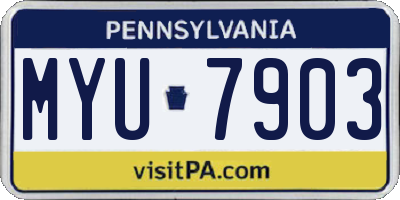 PA license plate MYU7903