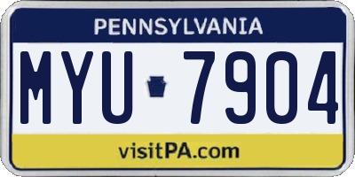 PA license plate MYU7904