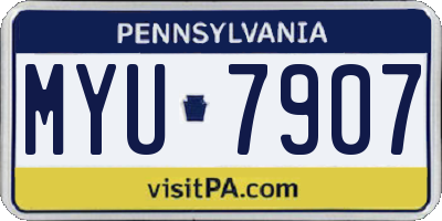 PA license plate MYU7907