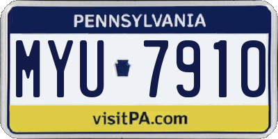 PA license plate MYU7910