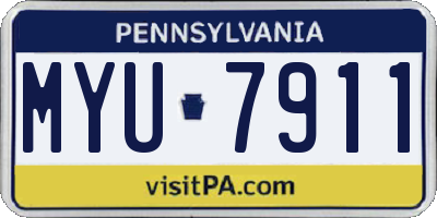 PA license plate MYU7911