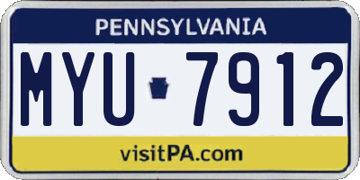 PA license plate MYU7912