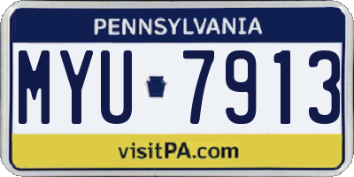 PA license plate MYU7913
