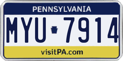 PA license plate MYU7914