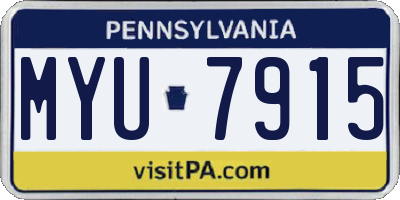 PA license plate MYU7915
