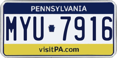 PA license plate MYU7916