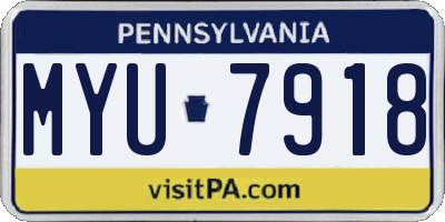 PA license plate MYU7918