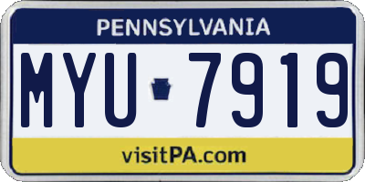 PA license plate MYU7919