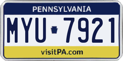 PA license plate MYU7921