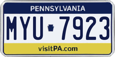 PA license plate MYU7923