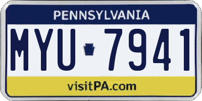 PA license plate MYU7941