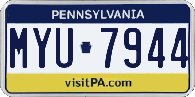PA license plate MYU7944