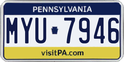 PA license plate MYU7946