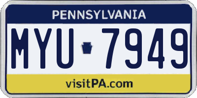 PA license plate MYU7949