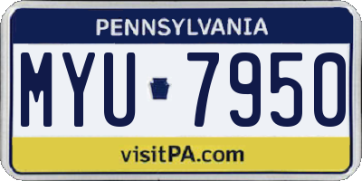 PA license plate MYU7950