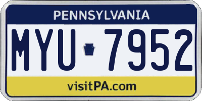 PA license plate MYU7952