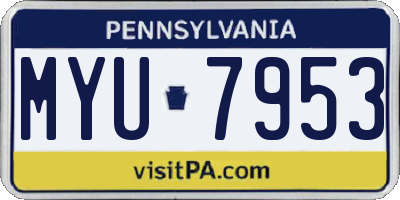 PA license plate MYU7953