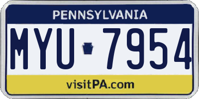 PA license plate MYU7954