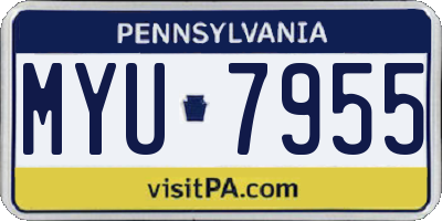 PA license plate MYU7955