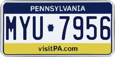 PA license plate MYU7956