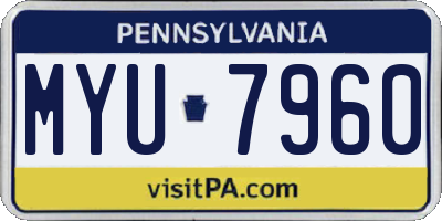PA license plate MYU7960