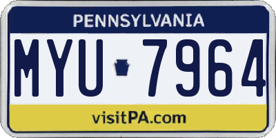 PA license plate MYU7964