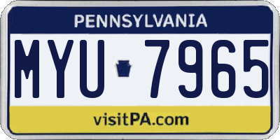 PA license plate MYU7965