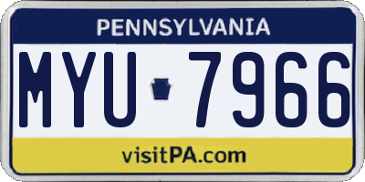 PA license plate MYU7966