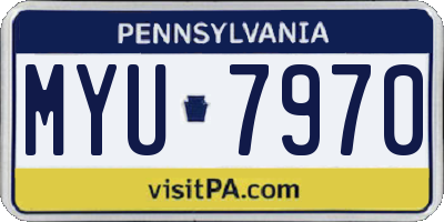 PA license plate MYU7970