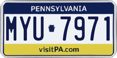 PA license plate MYU7971